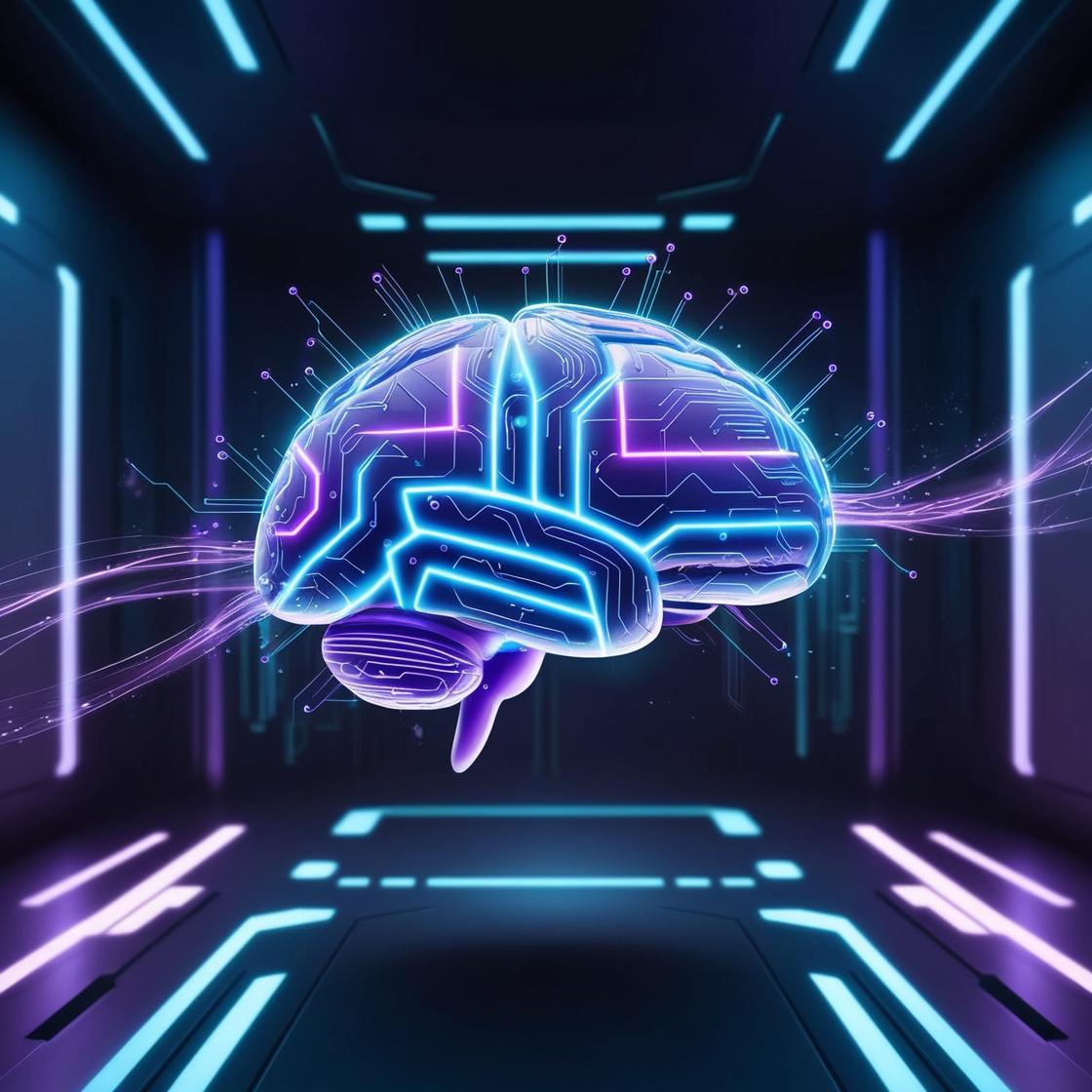 AI Brain Digital Illustration